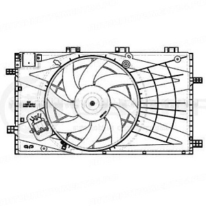 Электровентилятор охлаждения для автомобилей Insignia (08-) 1.6i/1.8i (с кожухом)